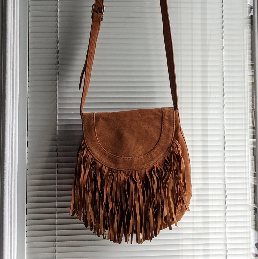Charlotte Russe Brown Fringe Bag